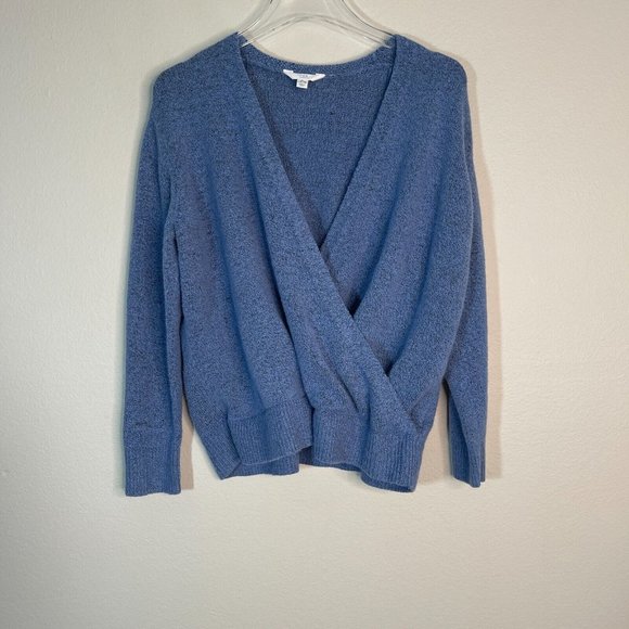 Time and Tru Sweaters - Time and Tru XL Sweater Cross Front Cozy Blue Minor Flaw